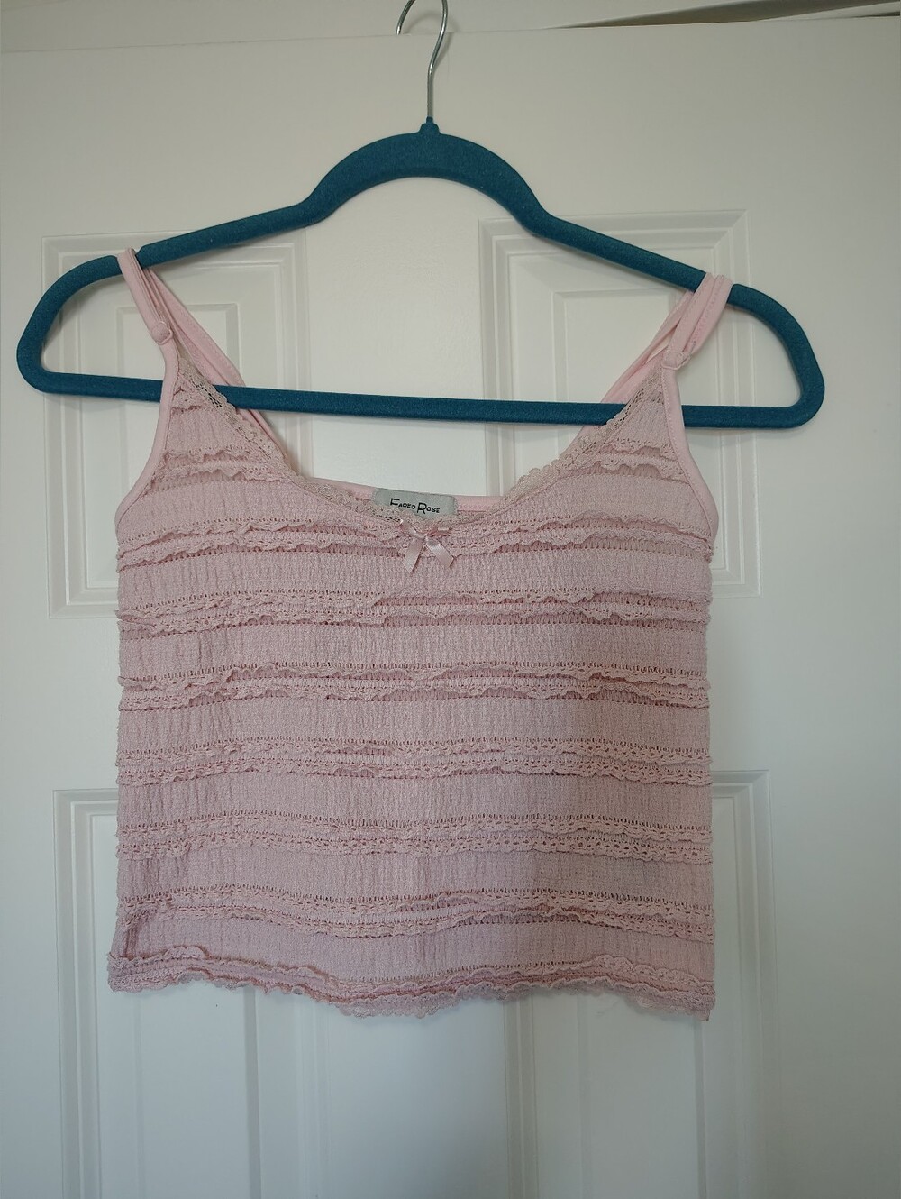 Faded Rose textured ruffle camisole tank top Size M